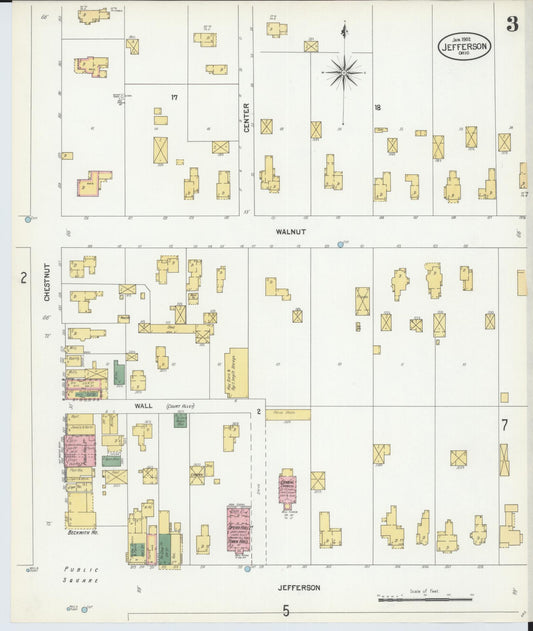 Sanborn Fire Insurance Map from Jefferson, Ashtabula County, Ohio (1902), Sheet #0003 - Historic Sanborn Fire Insurance Map Print, vintage old map wall art, antique decor, genealogy gift, Ohio Ohio map