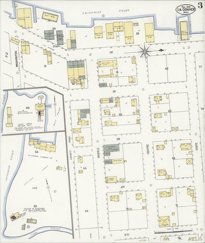 Sanborn Fire Insurance Map from La Conner, Skagit County, Washington (1909), Sheet #0003 - Complete Map Set gallery image, historic Sanborn map, vintage wall art, Washington Washington