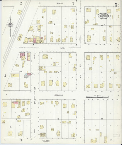 Sanborn Fire Insurance Map from Peotone, Will County, Illinois (1914), Sheet #0005 - Historic Sanborn Fire Insurance Map Print, vintage old map wall art, antique decor, genealogy gift, Illinois Illinois map