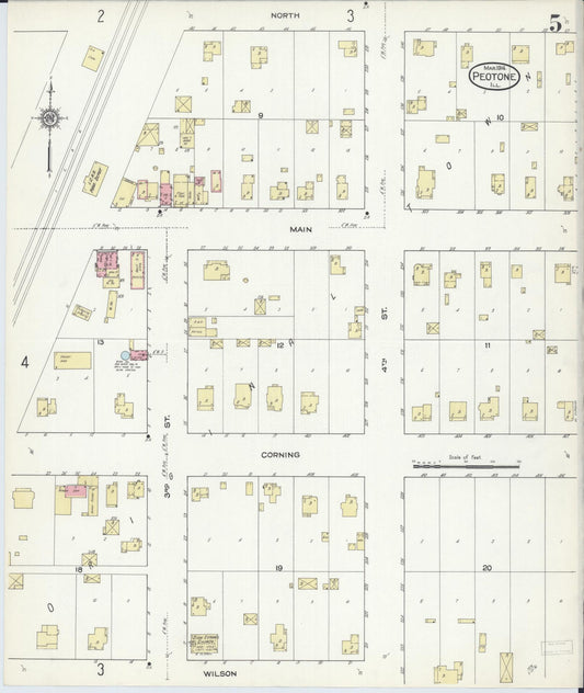 Sanborn Fire Insurance Map from Peotone, Will County, Illinois (1914), Sheet #0005 - Historic Sanborn Fire Insurance Map Print, vintage old map wall art, antique decor, genealogy gift, Illinois Illinois map