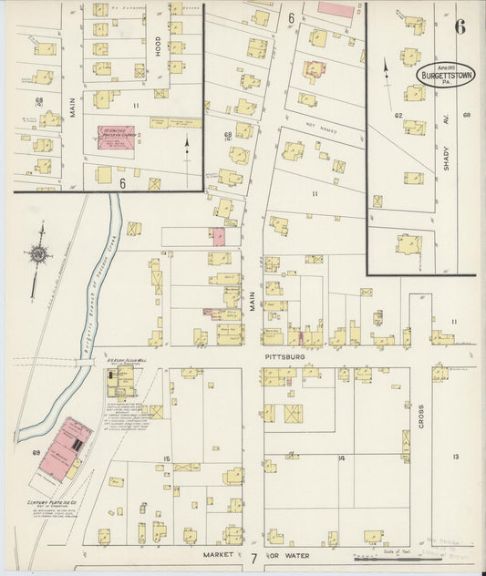 Sanborn Fire Insurance Map from Burgettstown, Washington County, Pennsylvania (1915), Sheet #0006 - Historic Sanborn Fire Insurance Map Print, vintage old map wall art, antique decor, genealogy gift, Pennsylvania Pennsylvania map