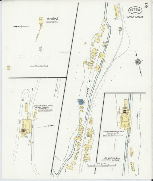 Sanborn Fire Insurance Map from Creede, Mineral County, Colorado (1910), Sheet #0005 - Historic Sanborn Fire Insurance Map Print, vintage old map wall art, antique decor, genealogy gift, Colorado Colorado map