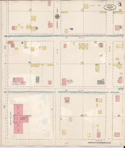 Sanborn Fire Insurance Map from Beaver, Beaver County, Utah (1931), Sheet #0003 - Complete Map Set gallery image, historic Sanborn map, vintage wall art, Utah Utah