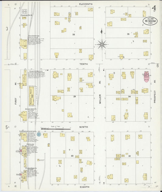 Sanborn Fire Insurance Map from Windom, Cottonwood County, Minnesota (1907), Sheet #0004 - Historic Sanborn Fire Insurance Map Print, vintage old map wall art, antique decor, genealogy gift, Minnesota Minnesota map