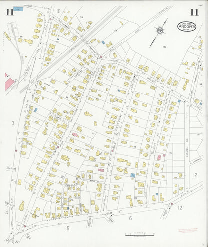 Sanborn Fire Insurance Map from Andover, Essex County, Massachusetts (1930), Sheet #0011 - Complete Map Set gallery image, historic Sanborn map, vintage wall art, Massachusetts Massachusetts