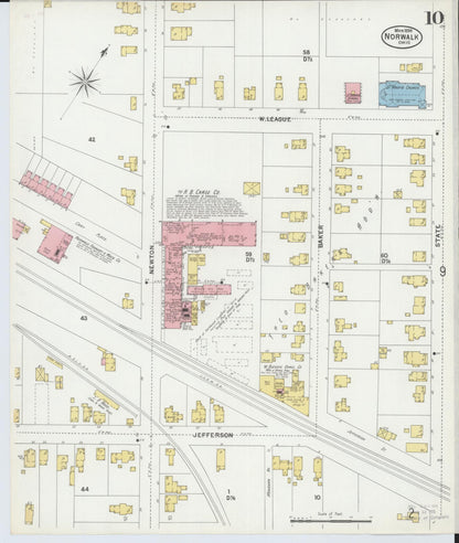 Sanborn Fire Insurance Map from Norwalk, Huron County, Ohio (1899), Sheet #0010 - Complete Map Set gallery image, historic Sanborn map, vintage wall art, Ohio Ohio