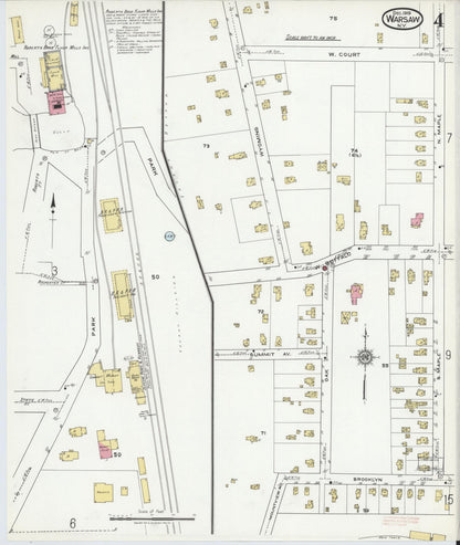 Sanborn Fire Insurance Map from Warsaw, Wyoming County, New York (1919), Sheet #0004 - Complete Map Set gallery image, historic Sanborn map, vintage wall art, Warsaw Wyoming