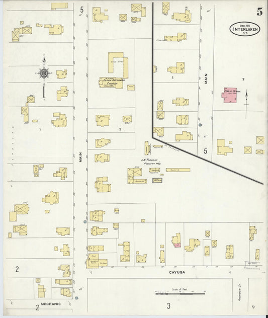 Sanborn Fire Insurance Map from Interlaken, Seneca County, New York (1910), Sheet #0005 - Historic Sanborn Fire Insurance Map Print, vintage old map wall art, antique decor, genealogy gift, New York New York map