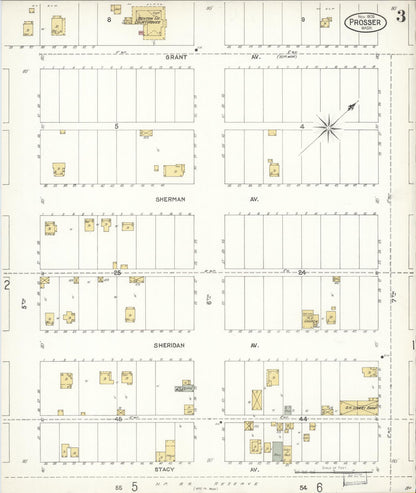 Sanborn Fire Insurance Map from Prosser, Benton County, Washington (1905), Sheet #0003 - Complete Map Set gallery image, historic Sanborn map, vintage wall art, Washington Washington