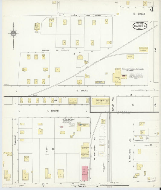 Sanborn Fire Insurance Map from Camilla, Mitchell County, Georgia (1913), Sheet #0004 - Historic Sanborn Fire Insurance Map Print, vintage old map wall art, antique decor, genealogy gift, Georgia Georgia map