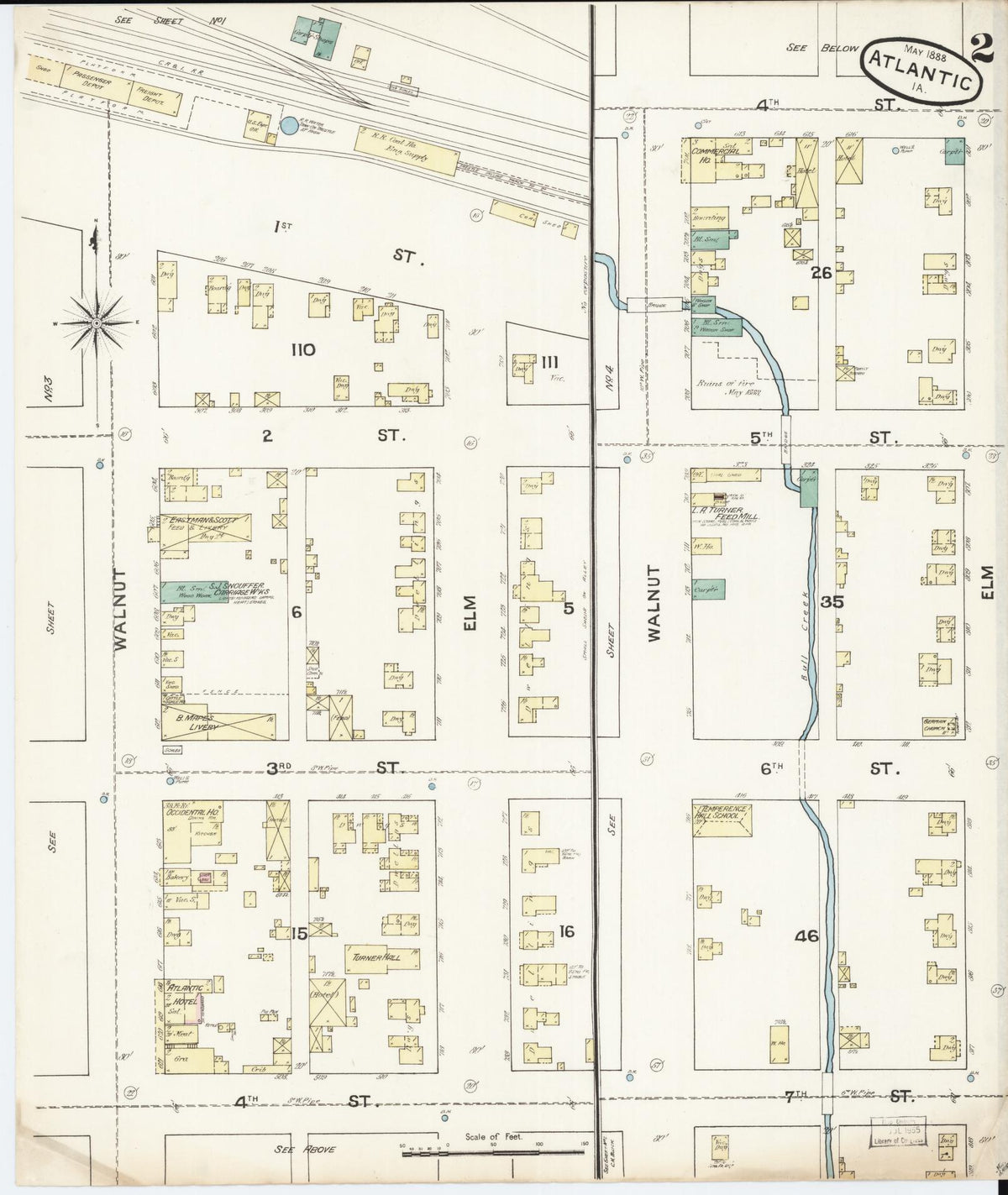 Sanborn Fire Insurance Map from Atlantic, Cass County, Iowa (1888), Sheet #0002 - Historic Sanborn Fire Insurance Map Print