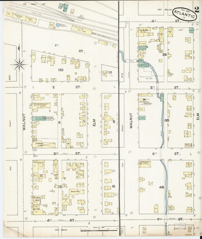 Sanborn Fire Insurance Map from Atlantic, Cass County, Iowa (1888), Sheet #0002 - Historic Sanborn Fire Insurance Map Print