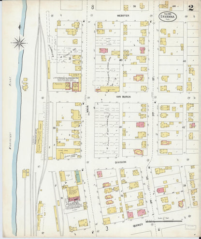 Sanborn Fire Insurance Map from Savanna, Carroll County, Illinois (1903), Sheet #0002 - Complete Map Set gallery image, historic Sanborn map, vintage wall art, Illinois Illinois