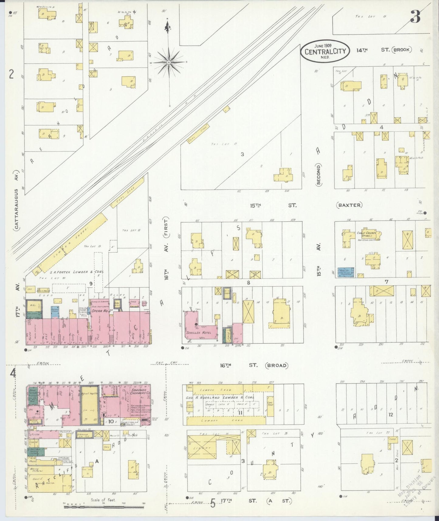 Sanborn Fire Insurance Map from Central City, Merrick County, Nebraska (1909), Sheet #0003 - Complete Map Set gallery image, historic Sanborn map, vintage wall art, Nebraska Nebraska
