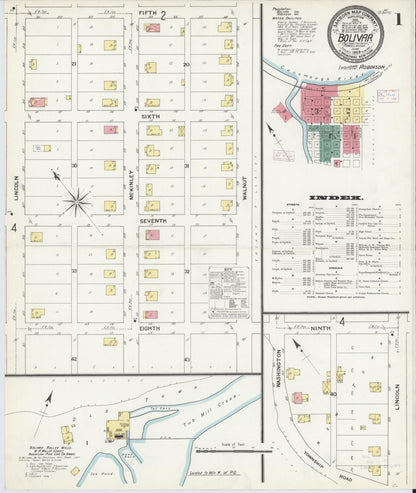 Sanborn Fire Insurance Map from Bolivar, Westmoreland County, Pennsylvania (1909), Sheet #0001 - Complete Map Set gallery image, historic Sanborn map, vintage wall art, Indiana Indiana
