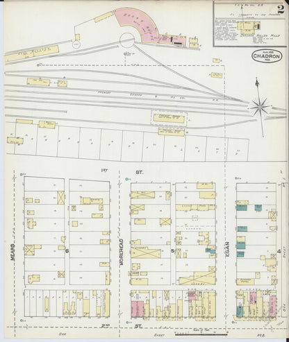Sanborn Fire Insurance Map from Chadron, Dawes County, Nebraska (1891), Sheet #0002 - Complete Map Set gallery image, historic Sanborn map, vintage wall art, Nebraska Nebraska