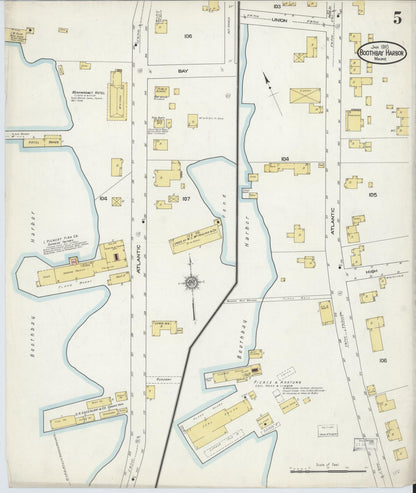 Sanborn Fire Insurance Map from Boothbay Harbor, Lincoln County, Maine (1910), Sheet #0005 - Complete Map Set gallery image, historic Sanborn map, vintage wall art, Maine Maine