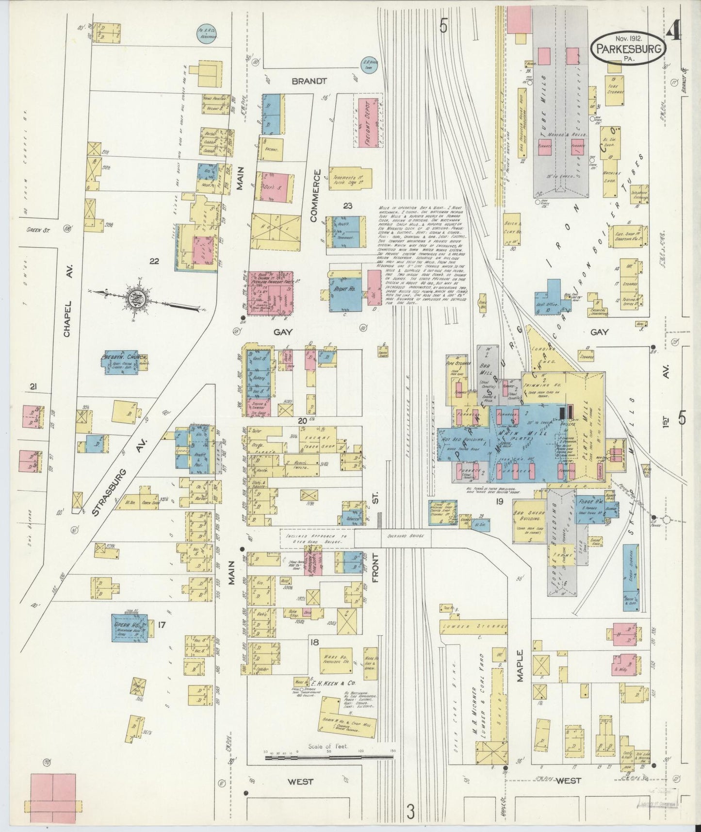Sanborn Fire Insurance Map from Parkesburg, Chester County, Pennsylvania (1912), Sheet #0004 - Complete Map Set gallery image, historic Sanborn map, vintage wall art, Pennsylvania Pennsylvania
