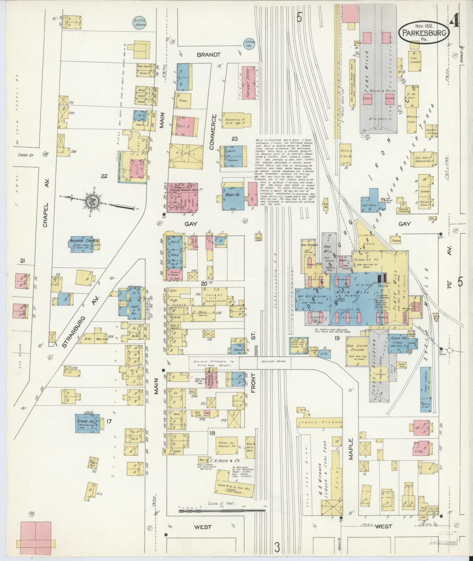 Sanborn Fire Insurance Map from Parkesburg, Chester County, Pennsylvania (1912), Sheet #0004 - Complete Map Set gallery image, historic Sanborn map, vintage wall art, Pennsylvania Pennsylvania