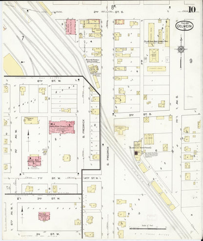 Sanborn Fire Insurance Map from Oelwein, Fayette County, Iowa (1914), Sheet #0010 - Historic Sanborn Fire Insurance Map Print