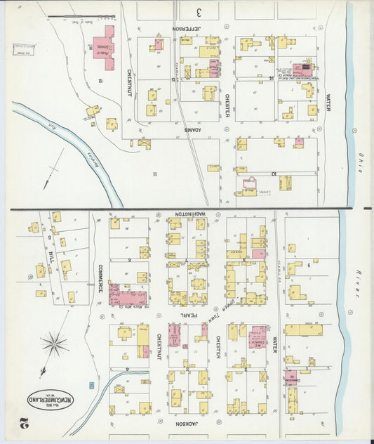 Sanborn Fire Insurance Map from New Cumberland, Hancock County, West Virginia (1902), Sheet #0002 - Historic Sanborn Fire Insurance Map Print, vintage old map wall art, antique decor, genealogy gift, West Virginia West Virginia map