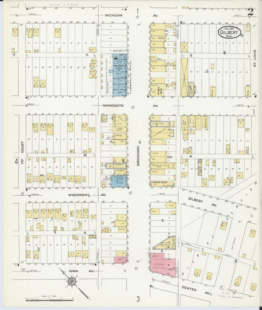 Sanborn Fire Insurance Map from Gilbert, Saint Louis County, Minnesota (1912), Sheet #0002 - Historic Sanborn Fire Insurance Map Print, vintage old map wall art, antique decor, genealogy gift, Minnesota Minnesota map