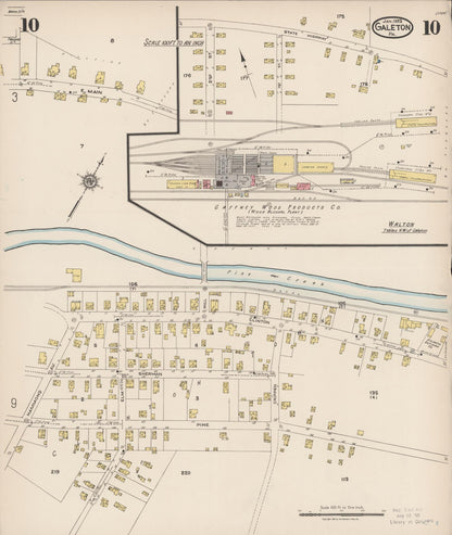 Sanborn Fire Insurance Map from Galeton, Potter County, Pennsylvania (1923), Sheet #0010 - Historic Sanborn Fire Insurance Map Print, vintage old map wall art, antique decor, genealogy gift, Pennsylvania Pennsylvania map