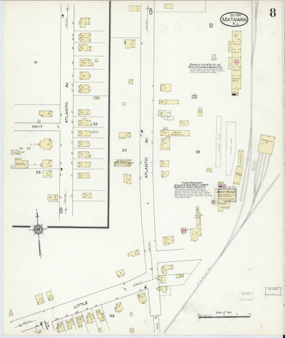 Sanborn Fire Insurance Map from Matawan, Monmouth County, New Jersey (1914), Sheet #0008 - Complete Map Set gallery image, historic Sanborn map, vintage wall art, New Jersey New Jersey
