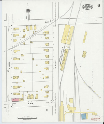 Sanborn Fire Insurance Map from Manistique, Schoolcraft County, Michigan (1920), Sheet #0006 - Complete Map Set gallery image, historic Sanborn map, vintage wall art, Michigan Michigan