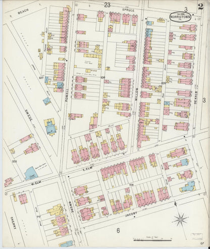 Sanborn Fire Insurance Map from Norristown, Montgomery County, Pennsylvania (1896), Sheet #0002 - Complete Map Set gallery image, historic Sanborn map, vintage wall art, Pennsylvania Pennsylvania