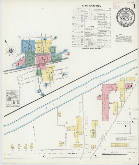 Sanborn Fire Insurance Map from Canastota, Madison County, New York (1906), Sheet #0001 - Complete Map Set gallery image, historic Sanborn map, vintage wall art, New York New York