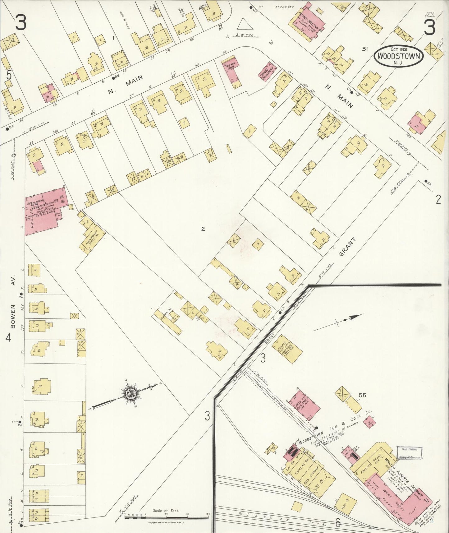Sanborn Fire Insurance Map from Woodstown, Salem County, New Jersey (1923), Sheet #0003 - Complete Map Set gallery image, historic Sanborn map, vintage wall art, New Jersey New Jersey