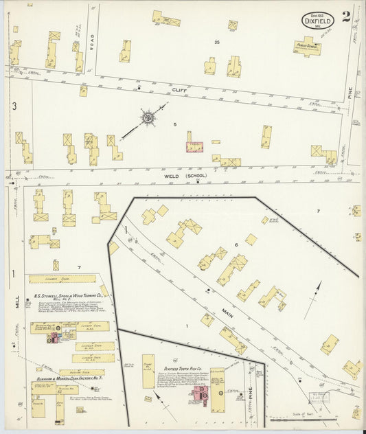 Sanborn Fire Insurance Map from Dixfield, Oxford County, Maine (1912), Sheet #0002 - Historic Sanborn Fire Insurance Map Print, vintage old map wall art, antique decor, genealogy gift, Maine Maine map