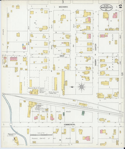 Sanborn Fire Insurance Map from Winchester, Scott County, Illinois (1900), Sheet #0002 - Historic Sanborn Fire Insurance Map Print, vintage old map wall art, antique decor, genealogy gift, Illinois Illinois map
