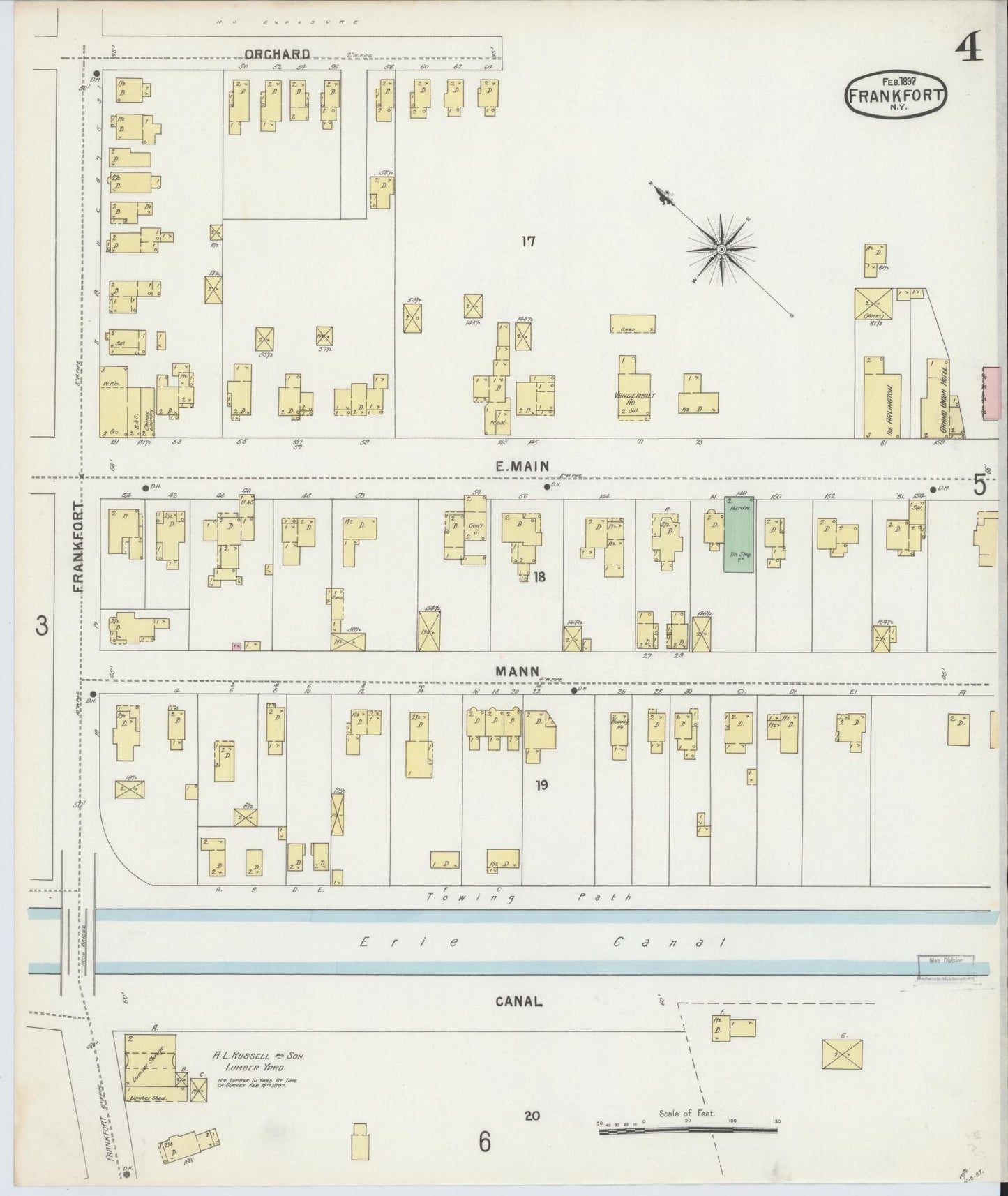 Sanborn Fire Insurance Map from Frankfort, Herkimer County, New York (1897), Sheet #0004 - Complete Map Set gallery image, historic Sanborn map, vintage wall art, New York New York