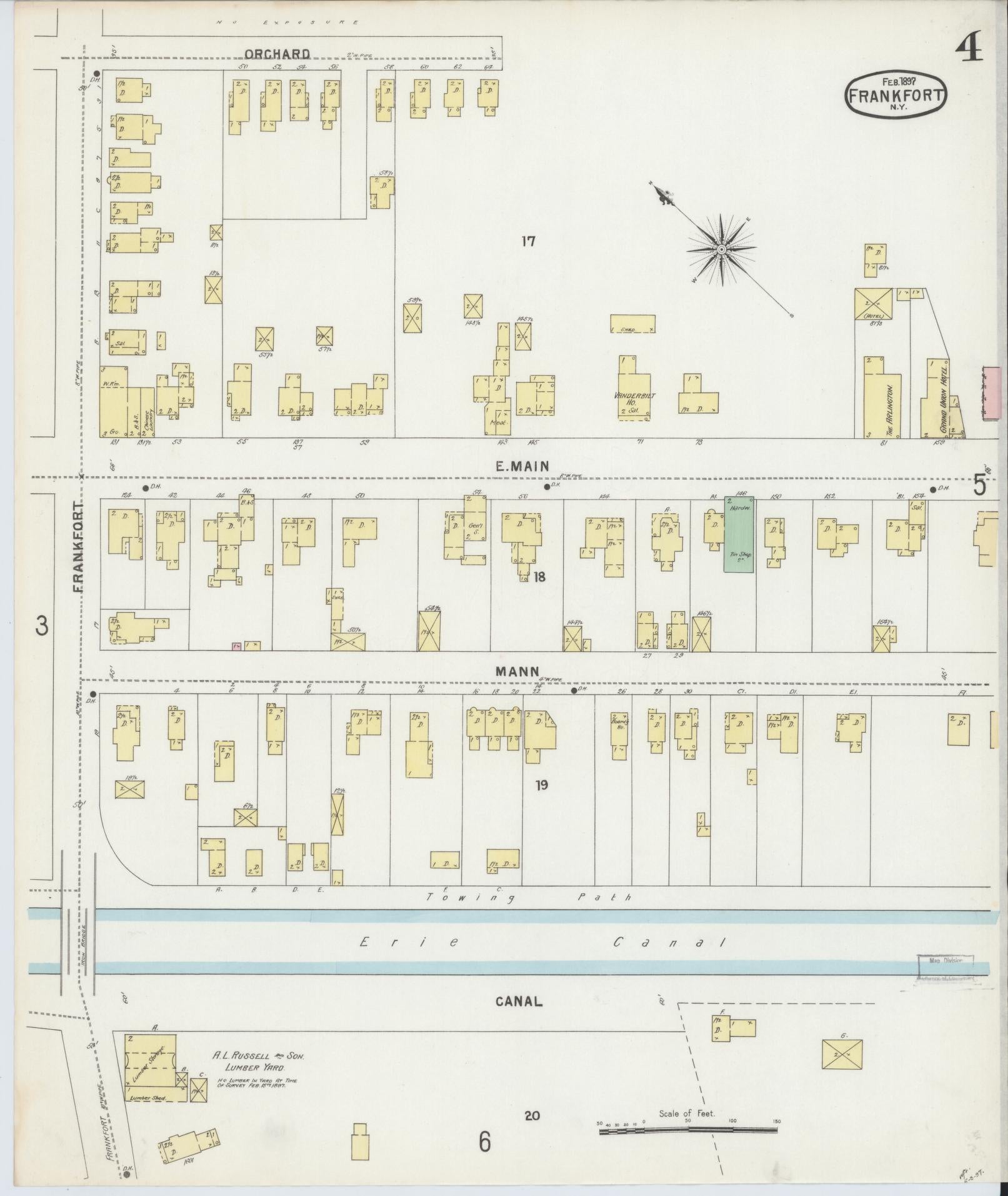 Sanborn Fire Insurance Map from Frankfort, Herkimer County, New York (1897), Sheet #0004 - Complete Map Set gallery image, historic Sanborn map, vintage wall art, New York New York