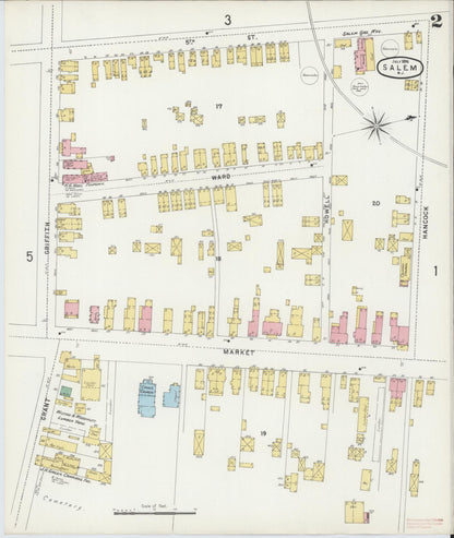 Sanborn Fire Insurance Map from Salem, Salem County, New Jersey (1896), Sheet #0002 - Complete Map Set gallery image, historic Sanborn map, vintage wall art, New Jersey New Jersey
