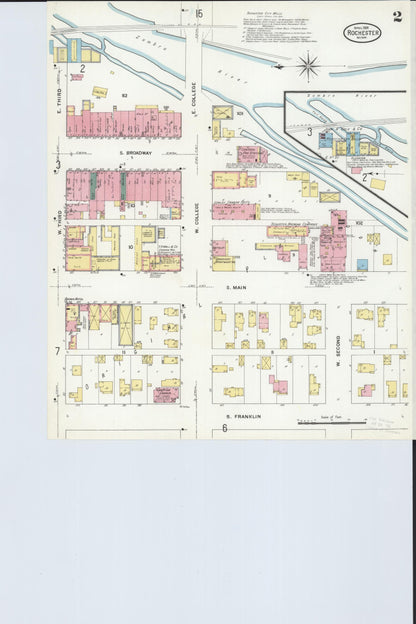 Sanborn Fire Insurance Map from Rochester, Olmsted County, Minnesota (1909), Sheet #0002 - Complete Map Set gallery image, historic Sanborn map, vintage wall art, Minnesota Minnesota