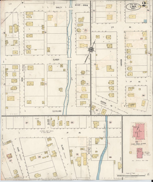 Sanborn Fire Insurance Map from Lima, Beaverhead County, Montana (1931), Sheet #0002 - Historic Sanborn Fire Insurance Map Print, vintage old map wall art, antique decor, genealogy gift, Montana Montana map