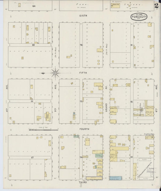 Sanborn Fire Insurance Map from Ponca City, Kay County, Oklahoma (1895), Sheet #0002 - Historic Sanborn Fire Insurance Map Print, vintage old map wall art, antique decor, genealogy gift, Oklahoma Oklahoma map