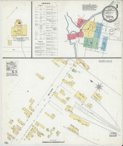 Sanborn Fire Insurance Map from Houlton, Aroostook County, Maine (1900), Sheet #0001 - Complete Map Set gallery image, historic Sanborn map, vintage wall art, Maine Maine