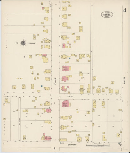 Sanborn Fire Insurance Map from Bethel, Clermont County, Ohio (1922), Sheet #0004 - Complete Map Set gallery image, historic Sanborn map, vintage wall art, Ohio Ohio