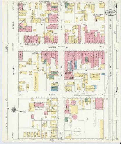 Sanborn Fire Insurance Map from Dunkirk, Chautauqua County, New York (1910), Sheet #0004 - Complete Map Set gallery image, historic Sanborn map, vintage wall art, New York New York