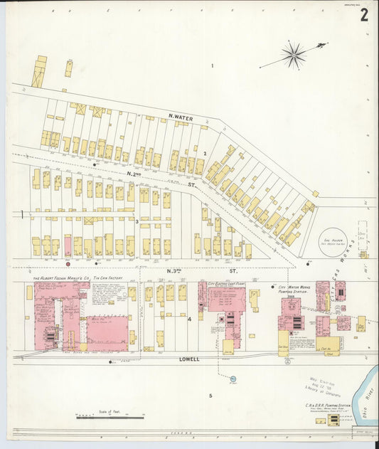 Sanborn Fire Insurance Map from Hamilton, Butler County, Ohio (1899), Sheet #0002 - Historic Sanborn Fire Insurance Map Print, vintage old map wall art, antique decor, genealogy gift, Ohio Ohio map