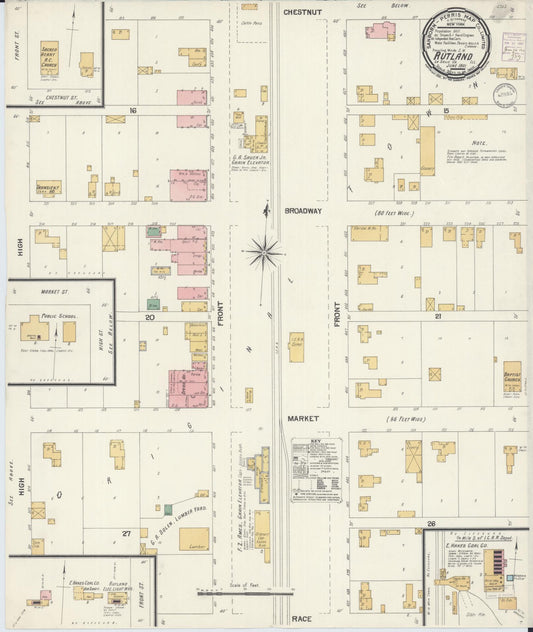 Sanborn Fire Insurance Map from Rutland, La Salle County, Illinois (1901), Sheet #0001 - Historic Sanborn Fire Insurance Map Print, vintage old map wall art, antique decor, genealogy gift, Illinois Illinois map