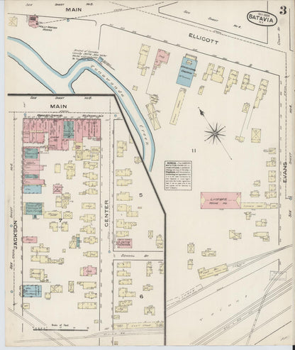 Sanborn Fire Insurance Map from Batavia, Genesee County, New York (1884), Sheet #0003 - Complete Map Set gallery image, historic Sanborn map, vintage wall art, New York New York