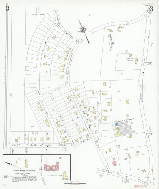 Sanborn Fire Insurance Map from Chappaqua, Westchester County, New York (1939), Sheet #0003 - Historic Sanborn Fire Insurance Map Print, vintage old map wall art, antique decor, genealogy gift, New York New York map