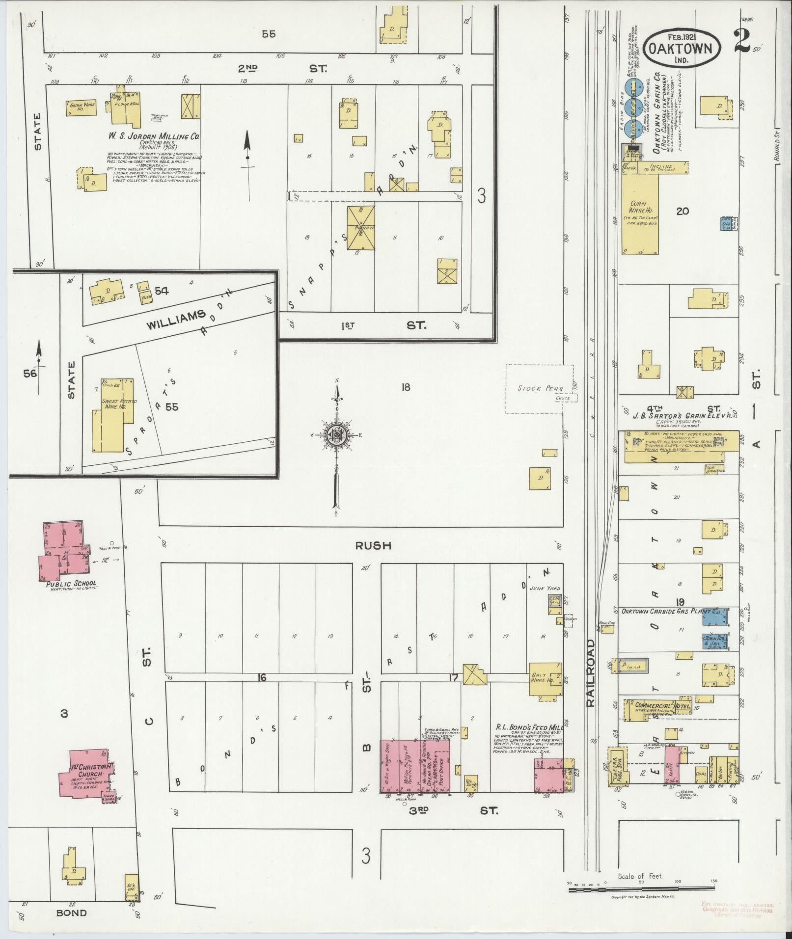 Sanborn Fire Insurance Map from Oaktown, Knox County, Indiana (1921), Sheet #0002 - Historic Sanborn Fire Insurance Map Print, vintage old map wall art, antique decor, genealogy gift, Indiana Indiana map