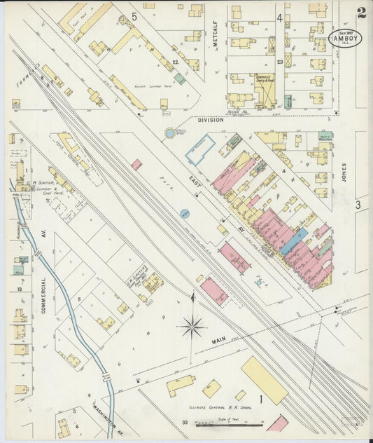 Sanborn Fire Insurance Map from Amboy, Lee County, Illinois (1897), Sheet #0002 - Historic Sanborn Fire Insurance Map Print, vintage old map wall art, antique decor, genealogy gift, Illinois Illinois map