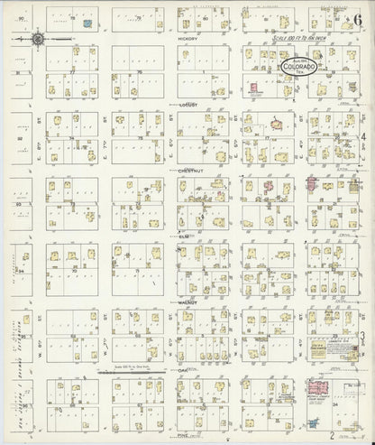 Sanborn Fire Insurance Map from Colorado, Mitchell County, Texas (1914), Sheet #0006 - Complete Map Set gallery image, historic Sanborn map, vintage wall art, Colorado Colorado